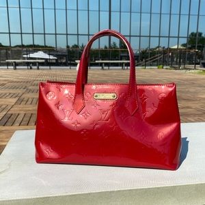 Louis Vuitton Red Monogram Vernis Wilshire PM Bag
